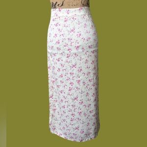 ZARA SET. floral cream faux silk maxi skirt and halter top